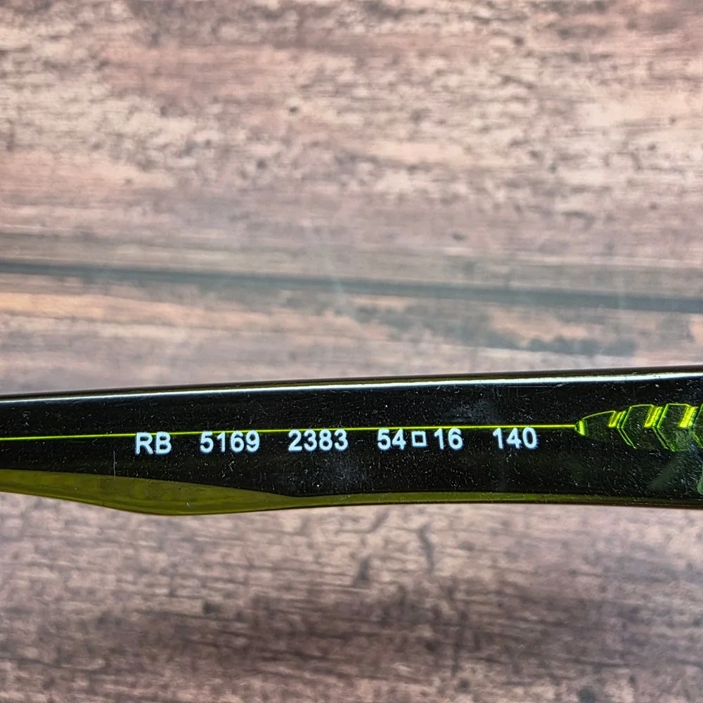 Ray-Ban RB 5169 2383 Dark Tortoise Green Rectangular Eyeglasses Frames 54-16-140
